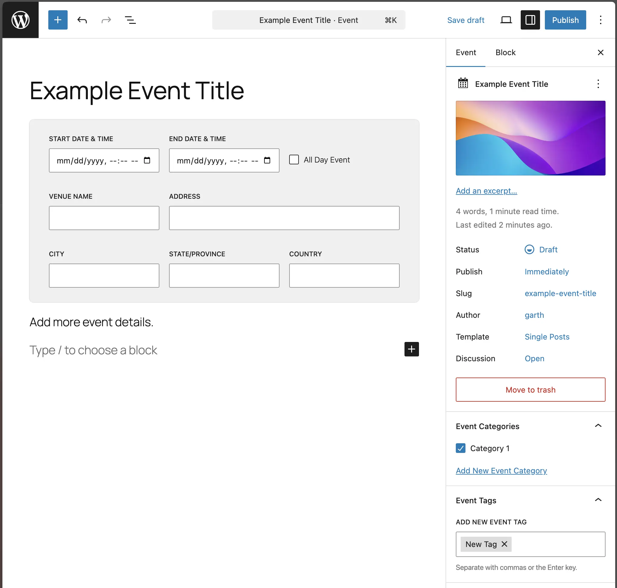 Calendar+ Add New Event