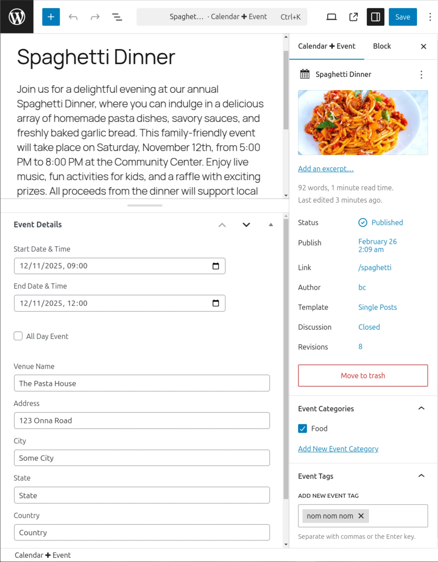 Calendar+ Add New Event.